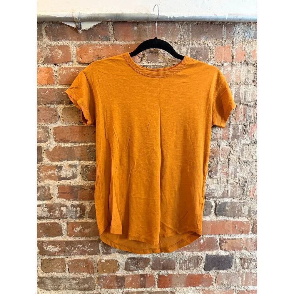 MADEWELL • Pumpkin Orange Short Sleeve 100% Cotton Tshirt • Ladies Size XS